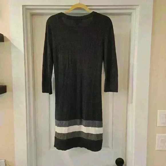 Banana Republic Lightweight Sweater Dress Crew Neck Dark Gray size Medium - Picture 2 of 10